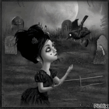 Gif animé gothique fille